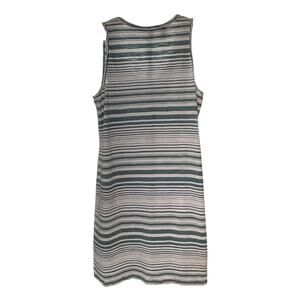 Tommy Bahama Relax Sz XL Tank Dress White Teal Striped 100% Cotton Coastal Cozy